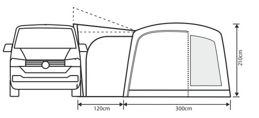 Outdoor Revolution Cayman Curl Air Mid Drive Away Awning - Image 4
