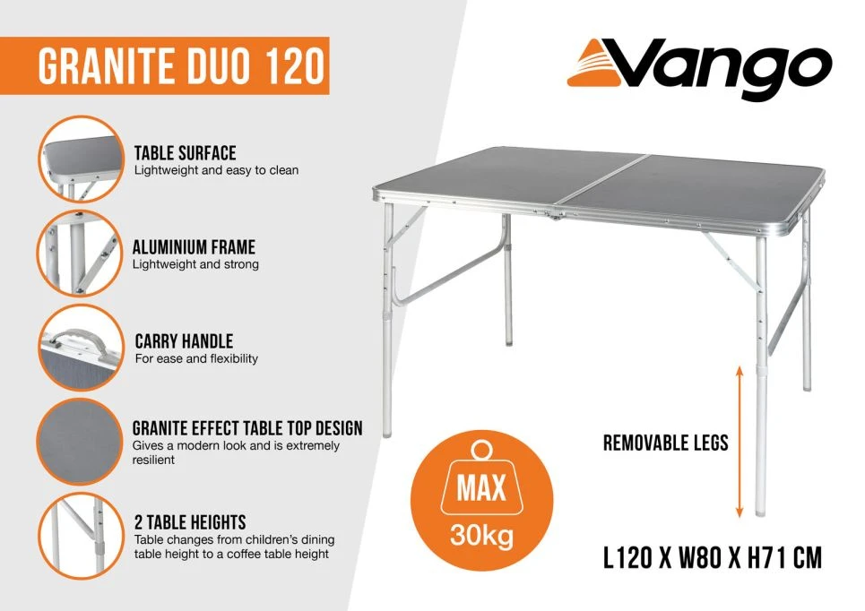 Vango Granite Duo 120 Table - Image 5