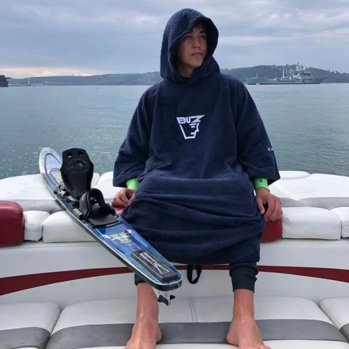 Junior Changing Dry Robe, Deep Navy - Image 5