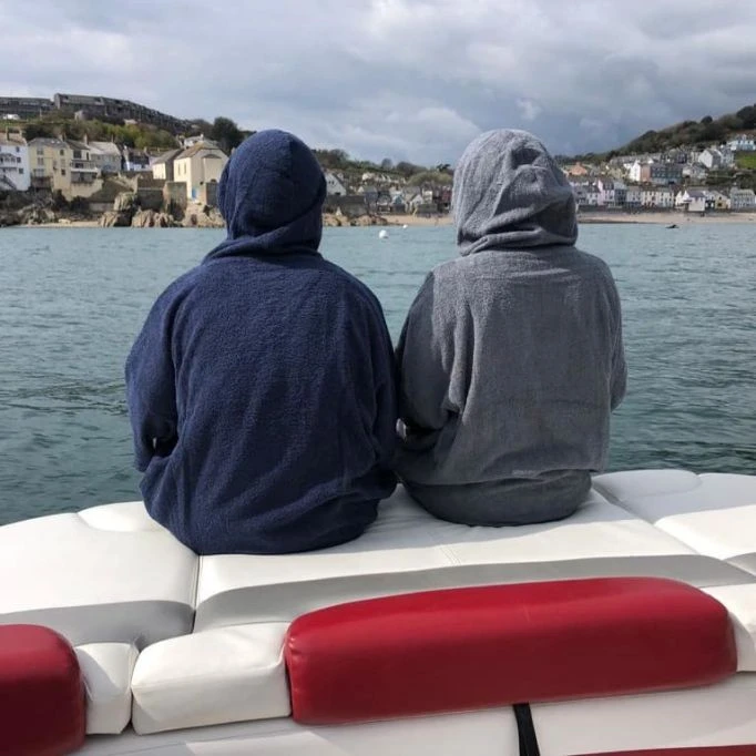 Junior Changing Dry Robe, Deep Navy - Image 4