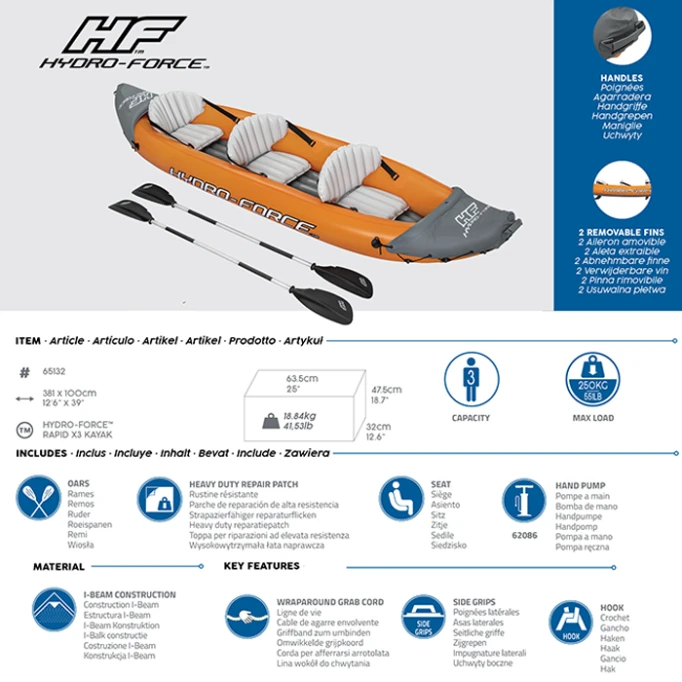 Bestway Hydro-force Lite-Rapid X3 Kayak - Image 3