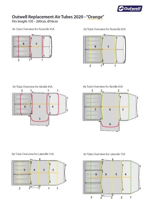 Outwell Air Repair Tube Orange 105cm - 200cm - Image 4