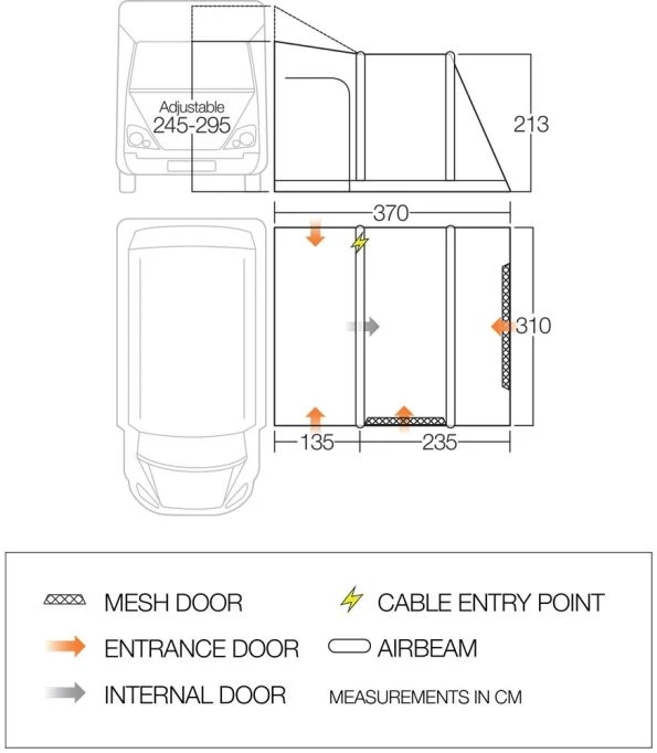 Vango Kela V Tall AirAway Drive Away Awning - Image 3
